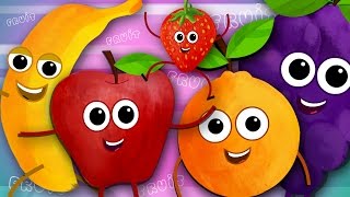 Five Little Fruits Fruits Song Learn Fruits Nursery Rhymes Kids Songs Kids Tv