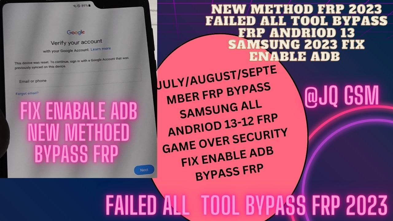 Samsung FRP BYPASS ANDRIOD 13-12 FRP GAME OVER Fix Samsung FRP BYPASS ANDRIOD 13-12 FRP GAME OVER Fix