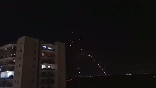 Rockets Flying From Gaza Into Israel, Getting Neutralized By The Iron Dome Anti Rocket System