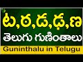ట ఠ డ ఢ ణ గుణింతాలు | Ta Tta Da Dda Nna guninthalu |How to write Telugu guninthalu |Telugu varnamala
