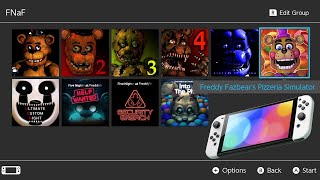 Five Nights At Freddys,Fnaf 2,Fnaf 3,Fnaf 4,Sister Location,Pizzeria Sim,Help Wanted,Into The Pit