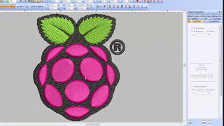 Making of raspberry pi logo using Auto-Fabric Assistant-Wilcom e2-Embroidery Digitizing Tutorial