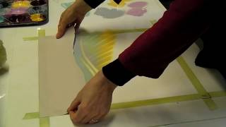 Rebecca Vincent printing monotypes: Part4: Using paper stencils