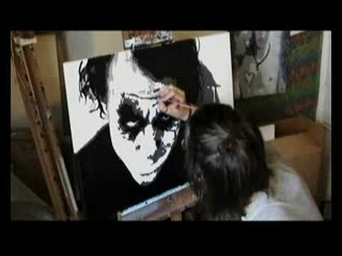 JOKER Heath Ledger Batman Speed Art Painting Stephen Quick