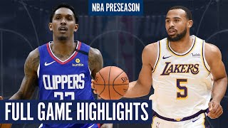 LA Clippers vs LA Lakers -  Game Highlights | 2020 NBA Preseason