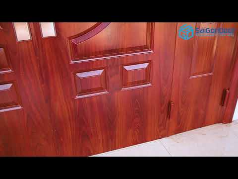 🔥 MẪU CỬA THÉP CHỐNG CHÁY SAIGONDOOR VÂN GỖ CAO CẤP LOẠI 4 CÁNH ĐƯỢC LẮP ĐẶT LÀM CỬA CHÍNH