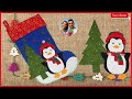 Como hacer una Bota Navideña en fieltro y aplicación pingüino paso a paso