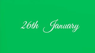 Green Screen 26 January Text Animation | Republic Day  | 4K | Global Kreators