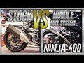 Kawasaki Ninja 400 Hindle Full System VS. Stock Exhaust Sound Comparison | Sportbike Track Gear YouTube Video