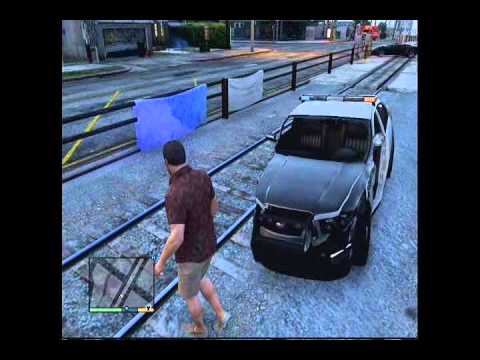 GTA V: Tonight, On C.O.P.S.(Patrol Car Hit By Train) - YouTube