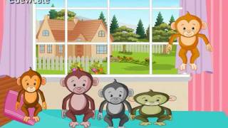 Edewcate English Rhymes - Five Little Monkeys Jumping On The Bed
