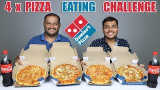 4 X PIZZA EATING CHALLENGE | Domino's Pizza Eating Competition | Food Challenge 4 X PIZZA EATING CHALLENGE | Domino's Pizza Eating Competition | Food Challenge