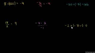 Divisão de números positivos e negativos - Khan Academy em português (7º ano)