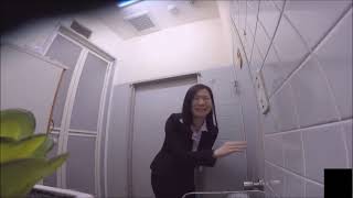 Japanese girl suffers and suffers near the toilet
