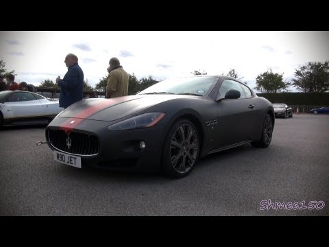 Maserati Granturismo S Matte Black and Red Startup Accelerations and 