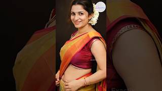 Traditional Silk Saree With Modern Low Waist D Perfect Saree Pleats & Navel Show