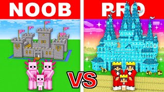 Noob Vs Pro Castle Family House Build Challenge In Minecraft