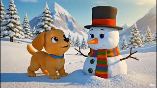 The Puppy And The Snowman. A Warm Winter Friendship.