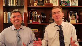 Senators Michael Bennet & Cory Gardner Try Curling In Honor Of Coloradan Olympic Athletes
