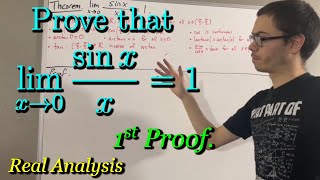 Prove the limit of sin(x) / x = 1 as x approaches 0 (ILIEKMATHPHYSICS)