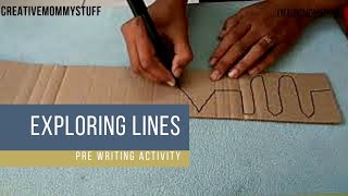 Exploring lines | pre-writing activity for preschoolers | DIY activity