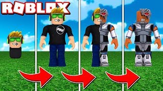 TRANSFORMING INTO CYBORG in ROBLOX 2 PLAYER SUPER HERO TYCOON / BLOX4FUN