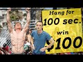 Hang 100 seconds for $100 Challenge  VS  Pro climbers **World Record?**