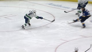 Brock Boeser nets bizarre goal off glass and Jake Allen's pad