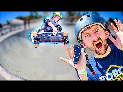 BOOSTED ELECTRIC BOARD VS 15 FOOT BOWL?!