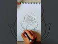 Easy Drawing of a beautiful rose flower 🌹 using heart ❤️ / Simple and Easy drawing of Rose flower