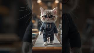 Business Cat Model Kitten In A Tiny Suit