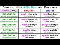 Demonstrative Adjectives and Pronouns: Using Questo and Quello