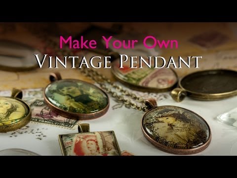 Make Your Own Vintage pendant - Glass Tile Tray Vintage Jewellery Kit - YouTube