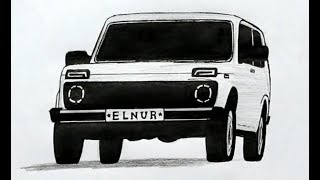 🚗Как нарисовать машину Ниву Легко и быстро(Ehedov Elnur)How to Draw a Car Easy S