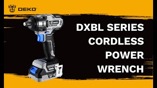 Deko Tools. 20V Electric Cordless Brushless Impact Wrench. Dkbw20Xl01