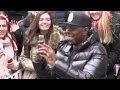 Dizzee Rascal makes the Show at his Arrival in Amsterdam filming fans