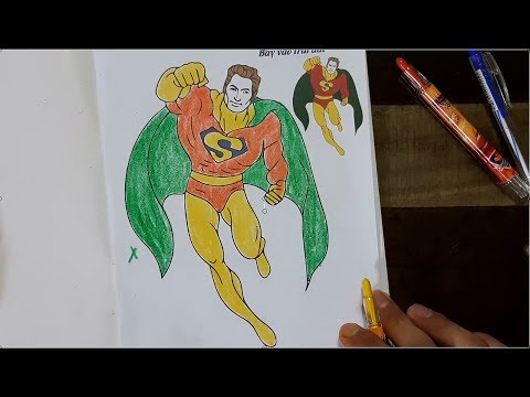 HƯỚNG DẪN TÔ MÀU SIÊU NHÂN - TÔ MẦU NHẬN VẬT SIÊU ANH HÙNG SUPERMAN CHO TRẺ
