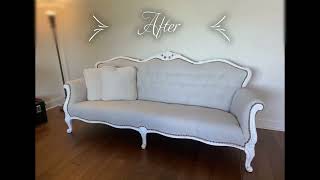 Before And After Of A Vintage Sofa Makeoverrestoration- French Country And Farmhouse Style