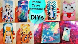 Cool DIYs: DIY Galaxy+Anime Phone Cases+DIY Galaxy notebook+DIY Cat Notebook from Scratch