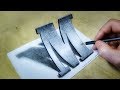 ONLY WITH ONE PENCIL - How to Draw 3D Letter M in Marlboro Font