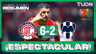 Resumen Y Es - Toluca 6-2 Monterrey Liga Mx - Jornada 10 Apertura 2025 Tudn