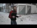 ENGLISH SUBTITLES: Homs 3/26/12 Mortars fall near cameraman & civilian is injured