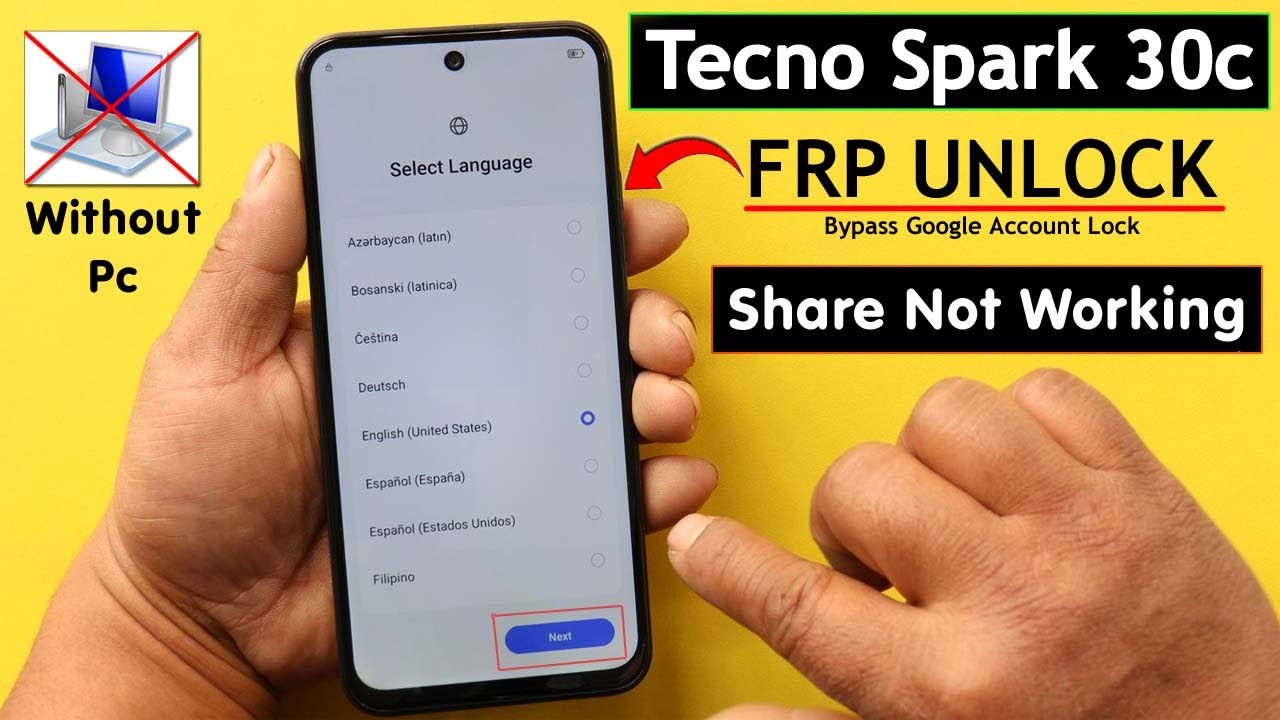 Tecno Spark 30c (KL5) Frp Bypass/Unlock Android 14 Tecno Spark 30c (KL5) Frp Bypass/Unlock Android 14