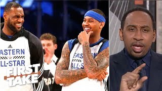 LeBron James frustrated with Carmelo being 'scapegoated' in Houston - Stephen A. | First Take