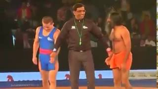 Baba Ramdev Wrestling With Wrestler Andrey Stadnik in Delhi Baba Ramdev Wrestling With Wrestler Andrey Stadnik in Delhi