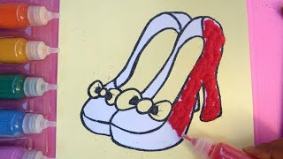 Shoes Coloring & Drawing Learn Colors|studying English for kids|Video for Kids |PINK GIRL