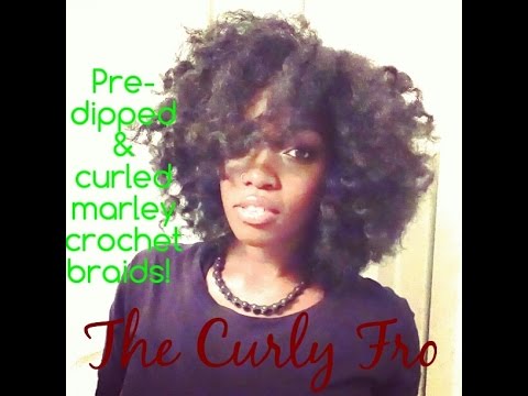 Pre-Dipped & Curled Marley Crochet Braids Curly Fro - YouTube