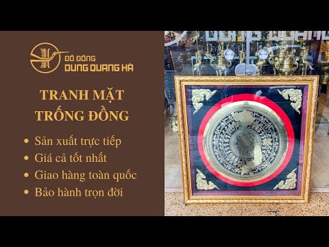 Tranh Mặt Trống Đồng khắc họa tiết bản đồ Việt Nam cực đẹp ✓✓✓