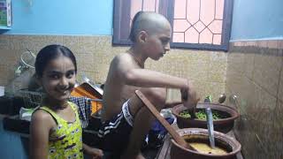 Cooking with HANUMAN CHALISA - by Little Abhigya & Abhidheya