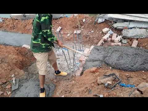 Làm móng nhà trên ao P1